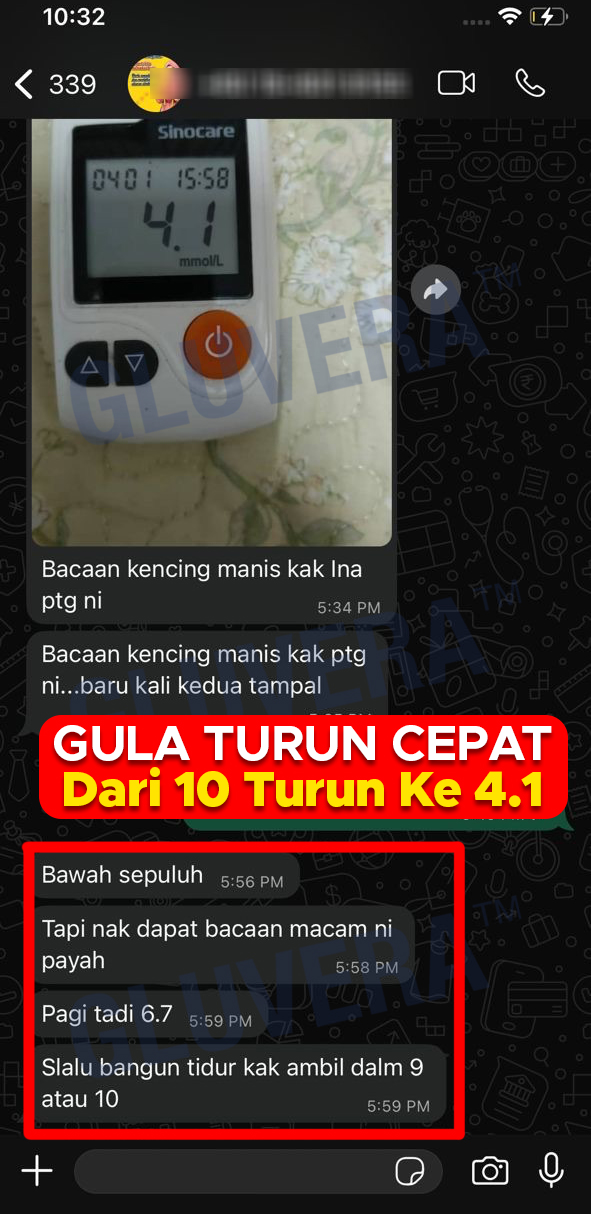 Testimoni: gula turun dari 10 ke 4.1